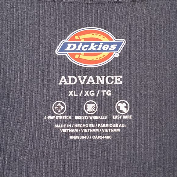 Dickies Women's Scrub Tops Shirts (Set of 3) XL Black Gray Blue Stretch Fabric - Picture 4 of 5